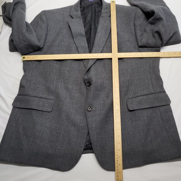 Stafford Mens Merino Wool Sport Coat Blazer Jacket 50R Classic Fit Gray Tweed - Picture 10 of 16